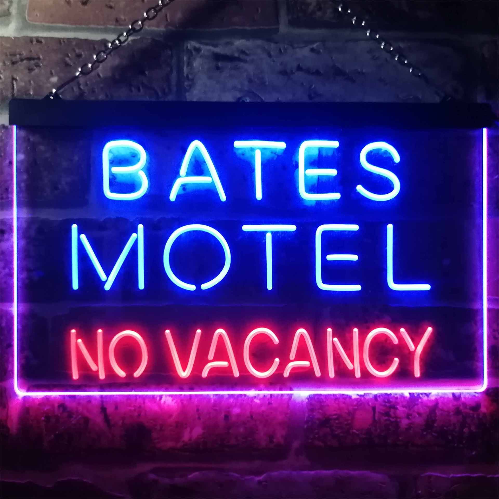 Bates Motel No Vacancy Dual LED Neon Light Sign